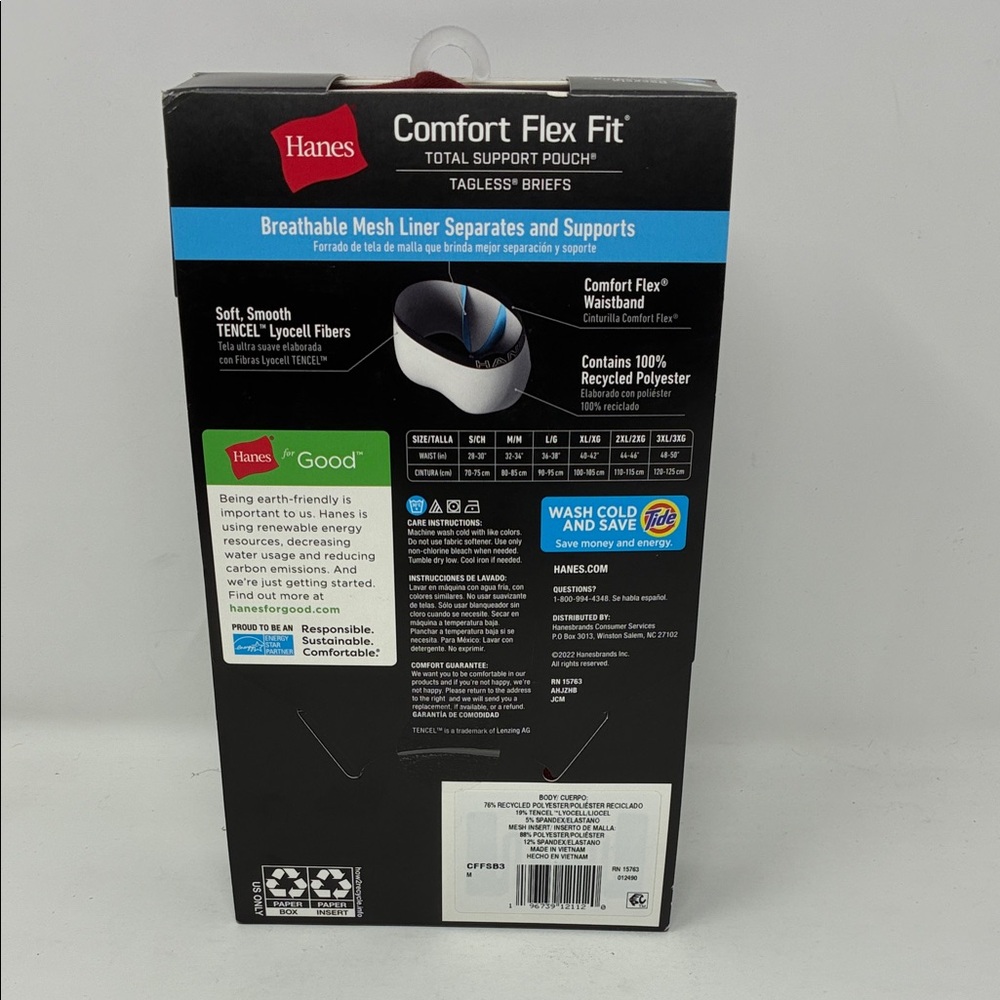 Hanes Comfort Flex Fit Men S, M, L, 2XL Briefs with Total Support Pouch 3-Pack - Picture 6 of 8